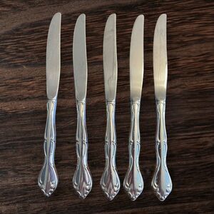 Set of 5 Oneida Stainless Cantata Dinner Butter Knives 9" Community Knife